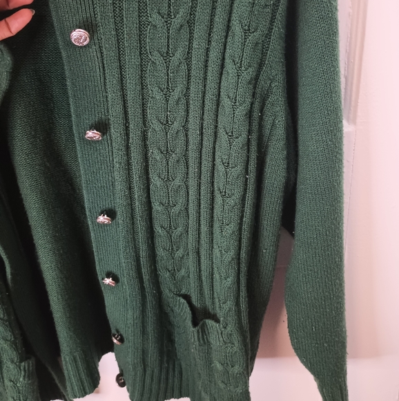 Plus size XL Women's cardigan sweater green thick warm fall winter button down - Picture 3 of 4